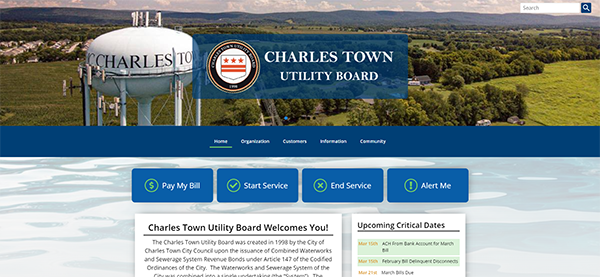 Charles Town Utility Board Website