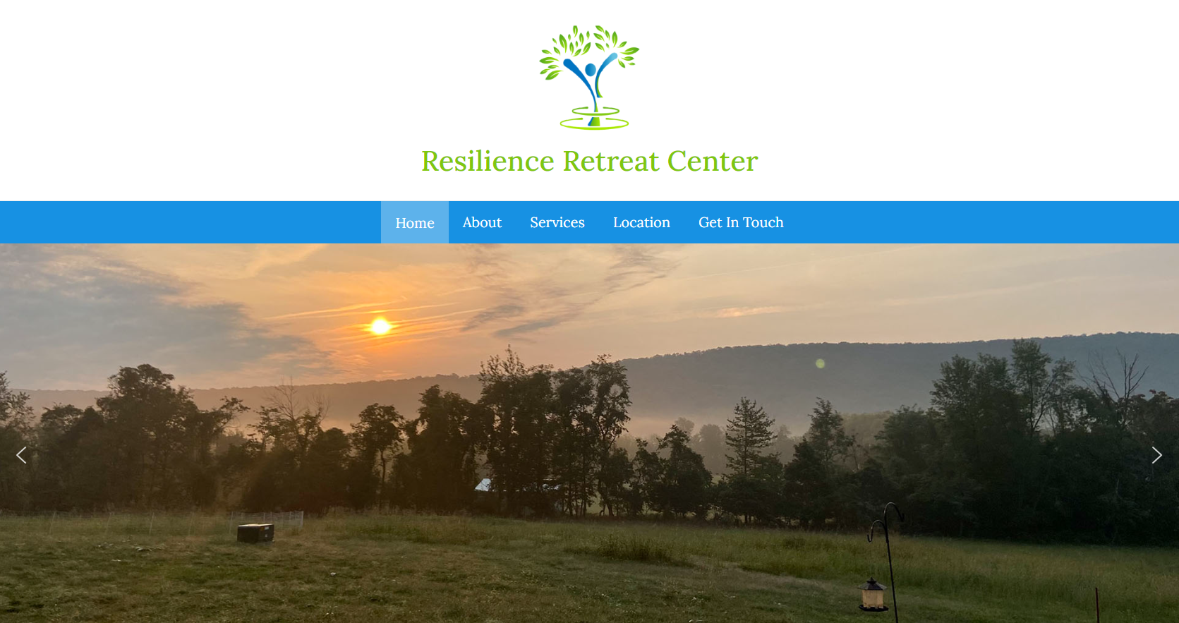 Reslience Retreat Center Website